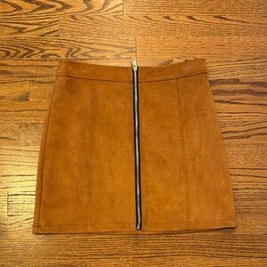 Brown Suede Mini Skirt